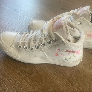 Converse Kids High-Top Sneakers - White with Pink Floral